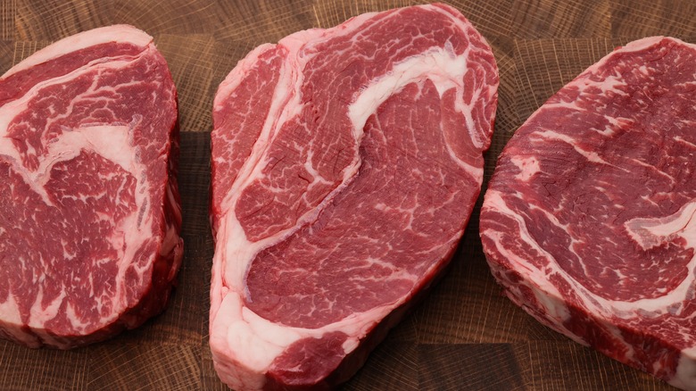 close up of marbled beef